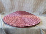 Set of 4 Round Red Woven Placemats