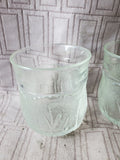 Set of 3 Clear Glass Leaf Tumblers