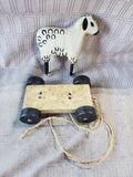 Primitive Wooden Sheep Pull Toy