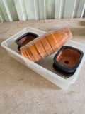 Small Glazed Terracotta and Terracotta Planter/Saucer Lot (6 sets)