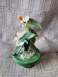 Carved Stone Floral Arrangement Paperweight
