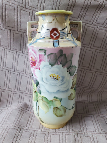 Hand Painted Double Handled Vase