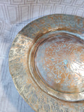 Vintage Hammered Copper Toned Metal Plate