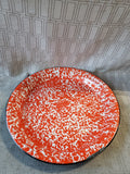 Red and White Enamel Serving Platter