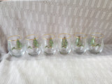 Set of 6 Spode Christmas Tree Stemless Wine Glasses