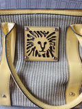 Anne Klein Woven Yellow Lion Shoulder Bag