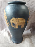 Black Ceramic Elephant Vase
