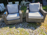 Pair of Broyhill All Weather Wicker Swivel/Rocking Chairs