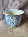 Small Blue and White Ceramic Planter