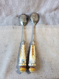 Pair of Silverplate Ornate Handle Salad Servers