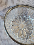 (A) Vintage Crystal and Silverplate Rim Salad Bowl