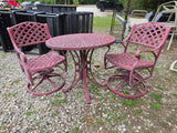 Red Heavyweight Aluminum 3-Piece Patio Dining Set