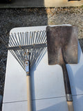 Leaf Rake and Shovel