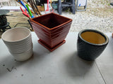 Trio of Glazed Planters