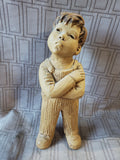 Signed Lee Bortin Boy with Crossed Arms Sculpture