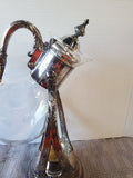 Silverplate and Glass Tilting Warming Coffee Carafe