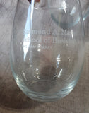 Set of 4 William & Mary Raymond A. Mason School of Business Stemless Wine Glasses