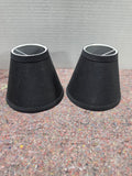 Two Small Black Lamp Shades (candle bulbs)