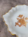 Limoges Leaf Shaped Floral Trinket Dish