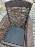 Lloyd Loom Wicker Chair and Ottoman Set w/Cushions