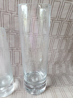 Pair of Clear Glass Cylindrical Vases