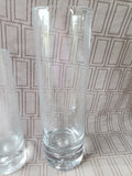 Pair of Clear Glass Cylindrical Vases