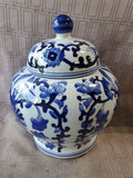 Blue and White Ceramic Ginger Jar (A)