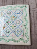 (A) 1993 Hill Design Inc. Ceramic "Bride's Album Quilt" Tile