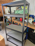 5-Tier Metal Framed Shelving Unit w/Pressed-Boatd Shelves