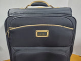 Nicole Miller New York Black and Cream Softside Rolling Suitcase