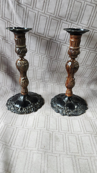 Pair of Metal Candlesticks