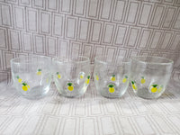 Set of 4 Anthropologie Hand Blown Pineapple Lowball Tumblers