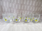 Set of 4 Anthropologie Hand Blown Pineapple Lowball Tumblers