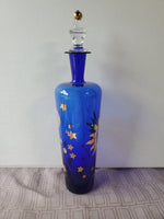 Si-An Cobalt Blue Glass Sun, Stars, and Moon Decanter