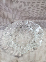 Vintage Clear Glass Fruit Pattern Serving Bowl