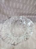 Vintage Clear Glass Fruit Pattern Serving Bowl