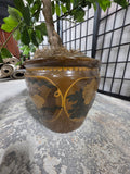 Asian Inspired Glazed Terracotta Planter w/Faux Ficus Tree