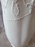 White Ceramic Fleur-de-lis Pitcher
