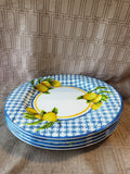 Set of 4 Colonial Williamsburg Melamine Lemon Dinner Plates