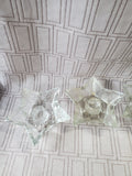 Set of 4 Clear Glass Star Candlestick Holders