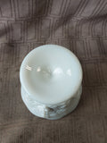 Milk Glass Paneled Grapevine Compote Dish