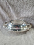 Silverplate Vegetable Serving Dish with Divided Glass Dish Insert
