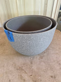 Two Sturdy Grey Plastic Planters