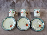9 Piece Asian Inspired Hand Painted Lusterware Tea Set