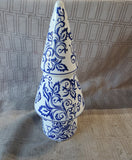 Mikasa Home Accents Ceramic Blue and White Floral Christmas Tree Figurine