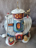 Department 56 North Pole Series "Reindeer Flight School" Lighted House WORKS