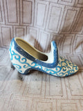 Blue and White Ceramic Shoe Figurine