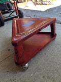 Red Metal Rolling Mechanics Stool