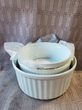 Lot of 3 Soufflé Dishes