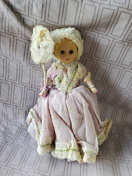 Vintage Doll in Purple Dress